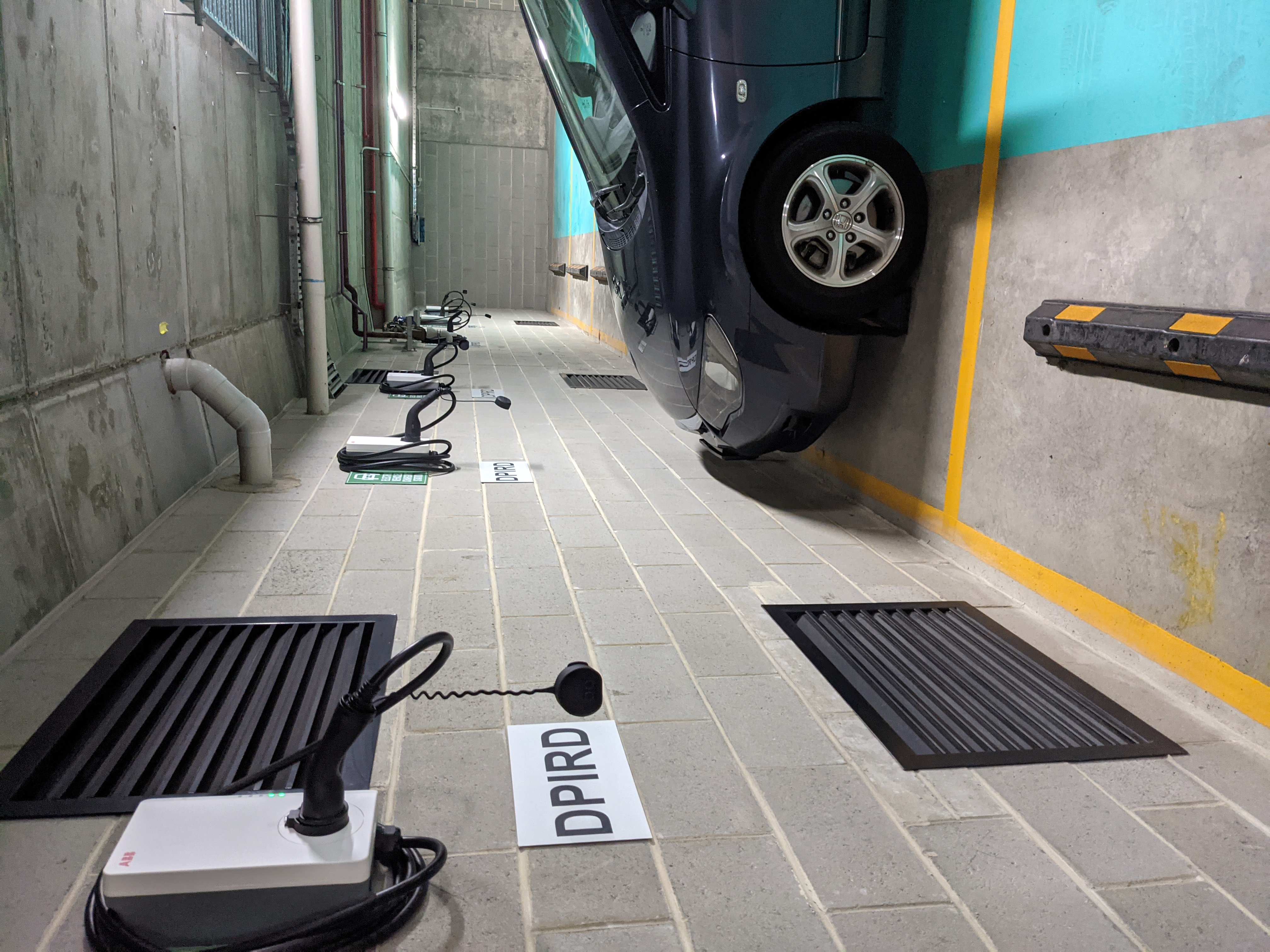Electric Vehicle Chargers installing in Carpark